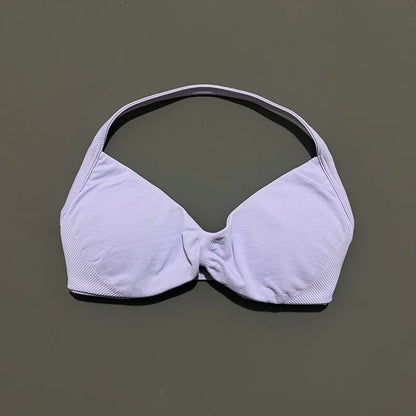 HISTELLO Strappy Bra Women Seamless Gym Underwear High Support Halter Sexy Sports Pilates Clothing Push-up Yoga Workout Tank Top