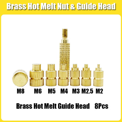 Hot Melt Brass Heat Insert Nut Iron Tip M2 M2.5 M3 M4 M5 M6 Embedded Heating Knurled Brass Inserts Nuts 3D Printer Case Notebook