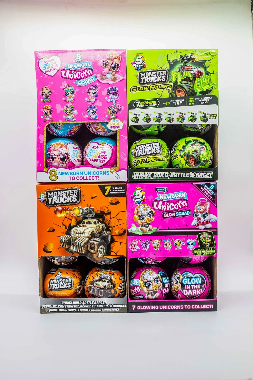 5x Surprise Ball Unicorn Monster Trucks Blind Box Doll Gifts Toy Model Anime Figures Collect Ornaments