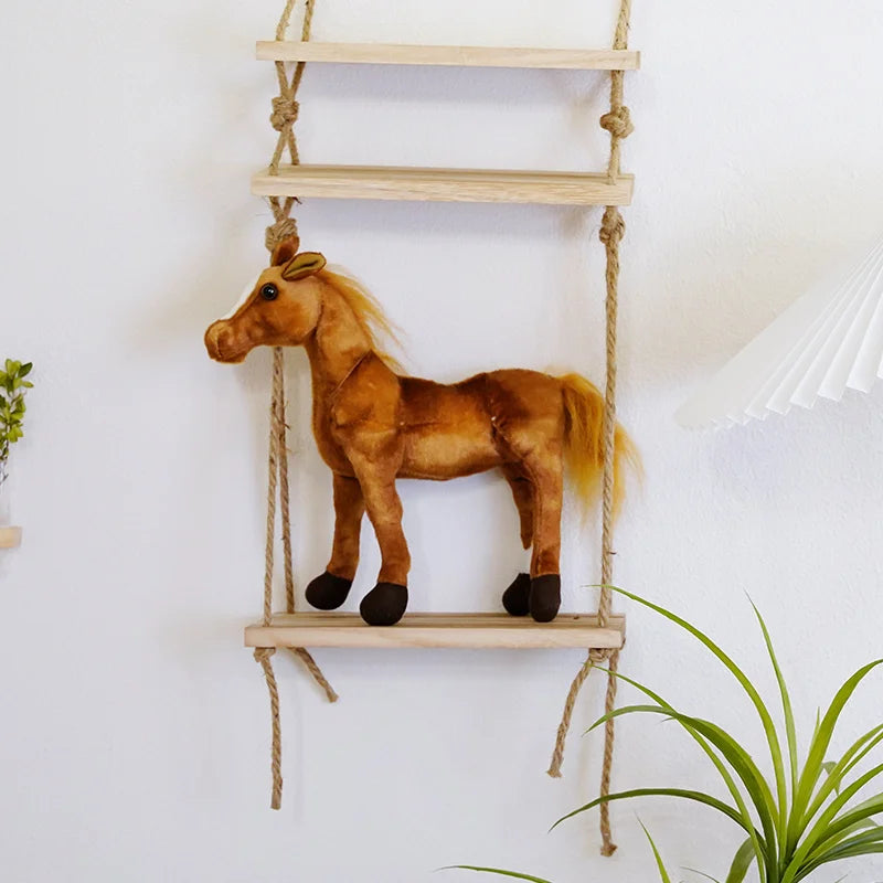 30-85cm Creative Cartoon Simulation Horse Plush Toy Doll Home Decoration Kawaii Lifelike Animal Toy Boys And Girls Birthday Gift