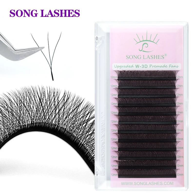 3D W-Shaped Eyelashes Extension 3 Tip C/D Curl High Quality Idividual