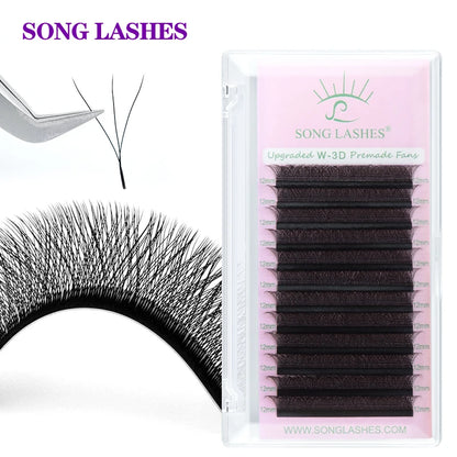 3D W-Shaped Eyelashes Extension 3 Tip C/D Curl High Quality Idividual
