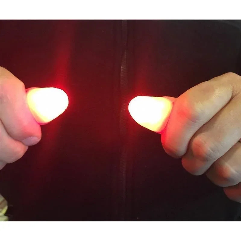 2/4Pcs Funny Magic Light Up Finger Fingers LED Tricks Thumb Magic show Props Christmas Christmas Festival Party Novelty Toys