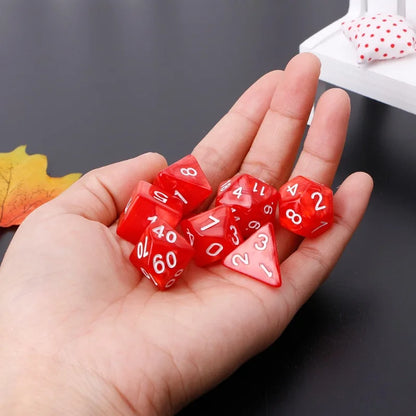 7pcs/set Multicolour Dice Set Multiple Colors Polyhedral RPG DND Role Playing Dragons Board Game Multiple Dice With Bags TMZ