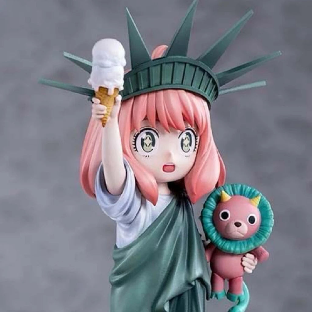 19cm Spy×Family Anya Forger Statue Of Liberty Anime Girl Action Figure Model Statue Collection Desktop Decoration Ornament Toys