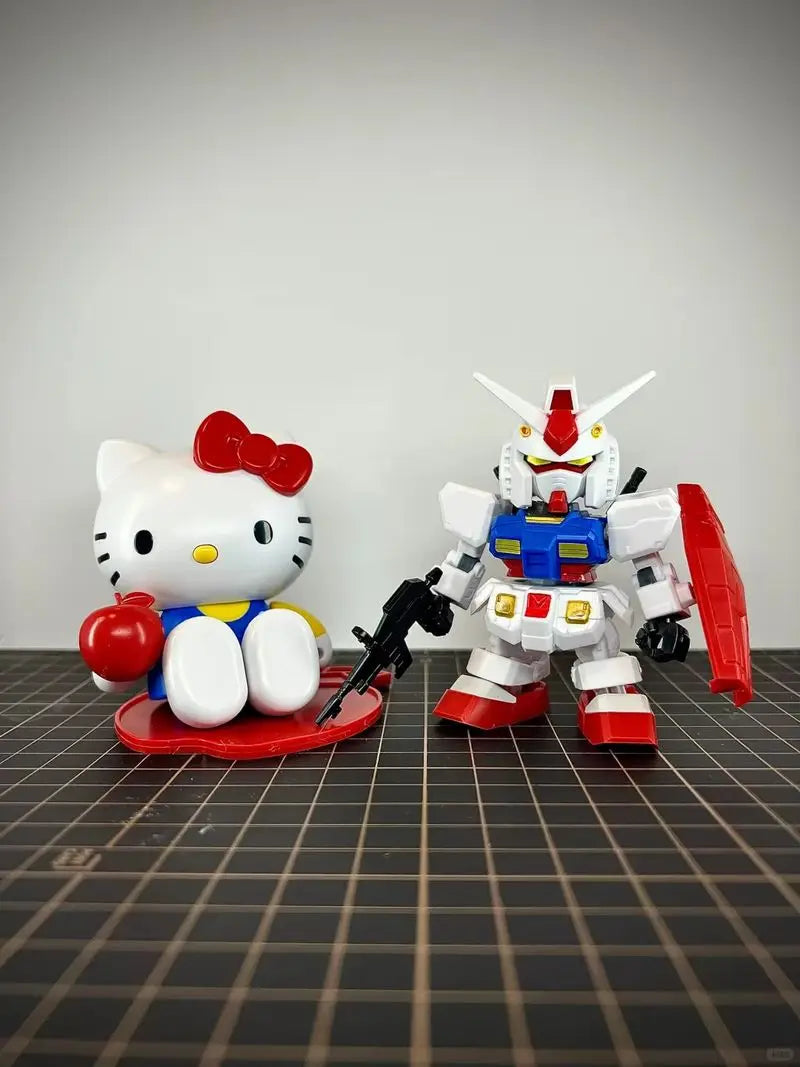 In Stock Hello Kitty 1/144 Scale Cute Cat Collection Assembly Model Kit Action Figure Collectible Toy For Decoration