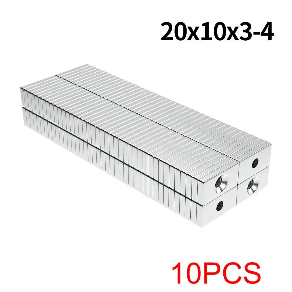 Super Strong Neodymium Magnet  N35 NdfeB Permanent Magnetic imanes Block with holes Powerful Magnets Refrigerator Magnet