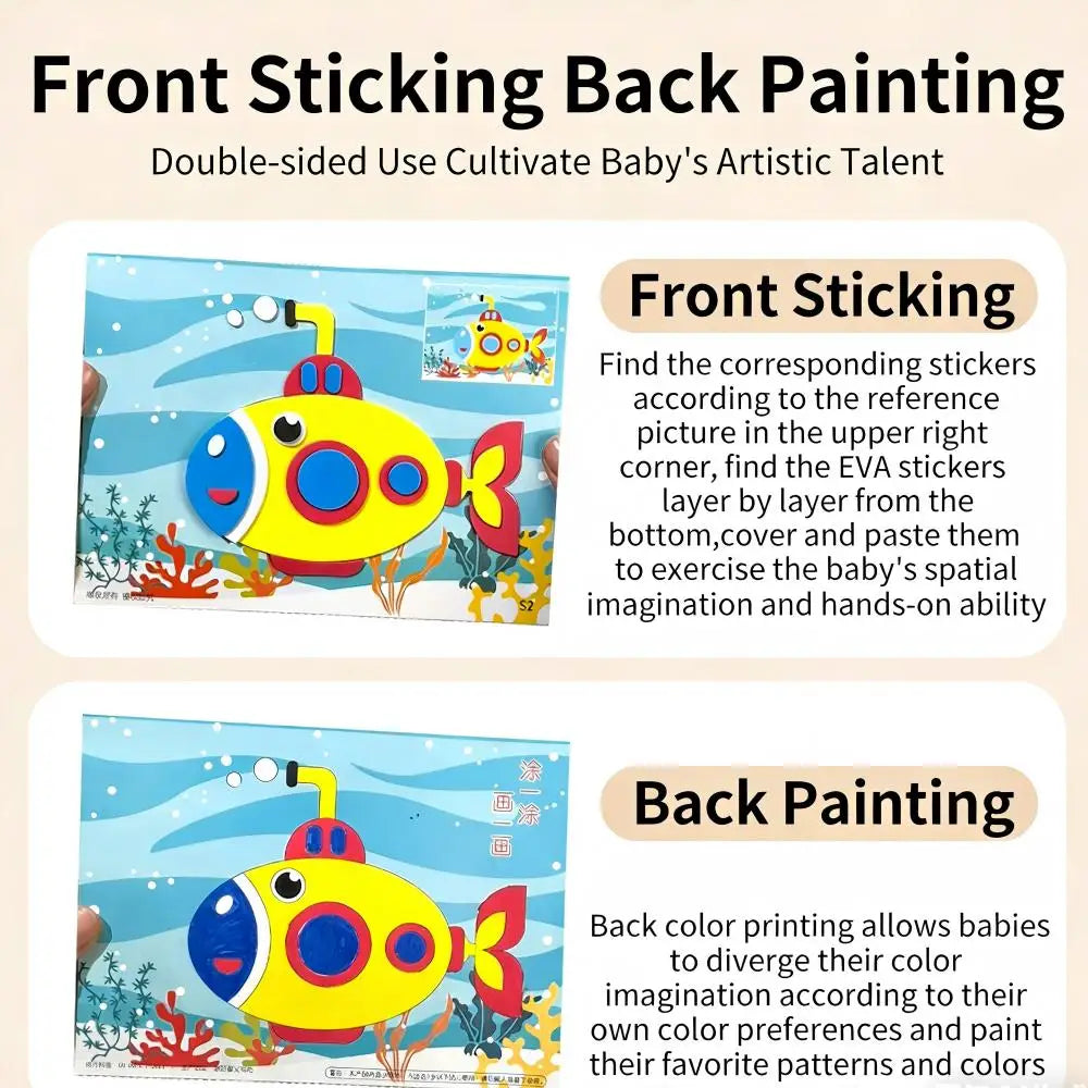10Pcs 3D EVA Foam Sticker Set DIY Cartoon Animal Learning Education Painting Sticker Art Classroom Painting Puzzle Handicra