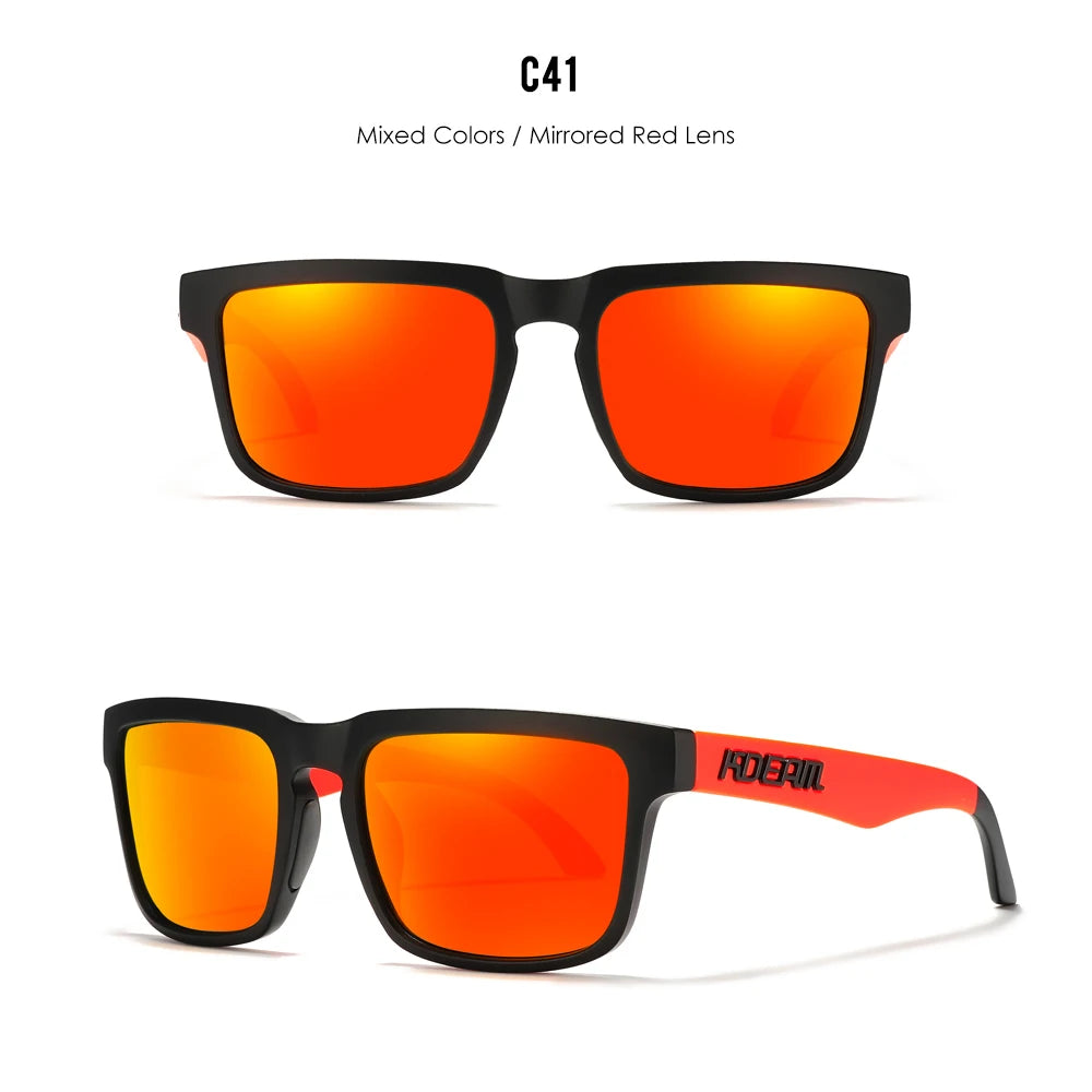 KDEAM Men's Polarized Sunglasses Square Casual Outdoors Sun Glasses Women Unisex Sunglass For Couple With Zipper Case