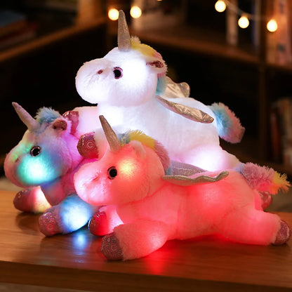 120CM Cute Glowing LED Light Unicorn Plush Toys Lovely Luminous Animal Unicorn Pillow Stuffed Dolls for Children Kids Gifts