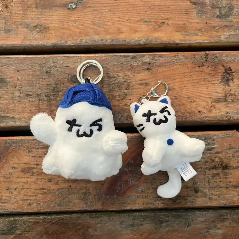 Kpop TWS Ghost Cat Plush Keyring  SHINYU DOHOON YOUNGJAE HANJIN JIHOON KYUNGMIN Stuffed Doll Keychains