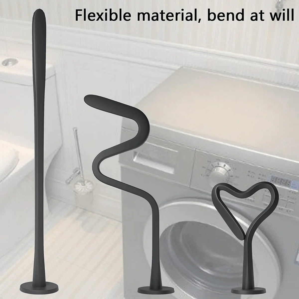 Magnetic Washer Door Prop-Stabilizer for Front Load Machines-Easy-Install, Flex Design-Fits Most Washers & RV Laundry Doors