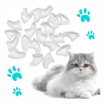 20pcs Silicone Soft Cat Nail Cap Cat Paw Claw Pet Nail Protector Cat Nail Cover Pet Nail Protector Kitten Cat Pet Protection