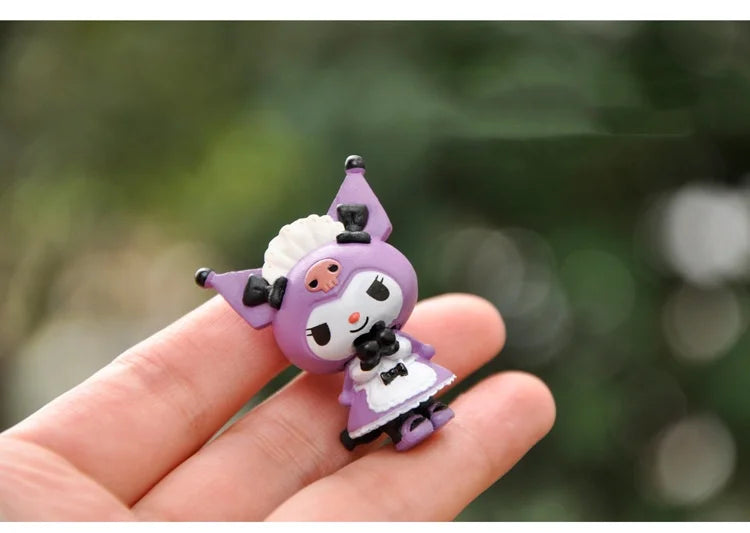 5Pcs-Set Sanrio Cinnamoroll Anime Figure Pochacco Kuromi Pom Pom Purin Hello Kitty Action Figure Toys Model Doll My Melody Gifts