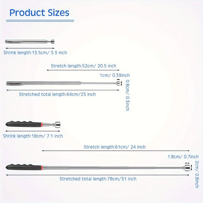 Telescopic magnet picking tool for hard to reach areas