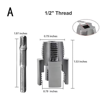 Pipe Thread Cutting Tool Integrated Internal & External Pipe Threading Tool Electric Drill Compatible PVC Pipe Threader Kit