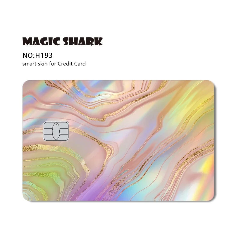 Maigc Shark Gold Dollar Money Cartoon Meme Reflective Sticker Film Cover for Debit Bank Credit Card Small Large Chip