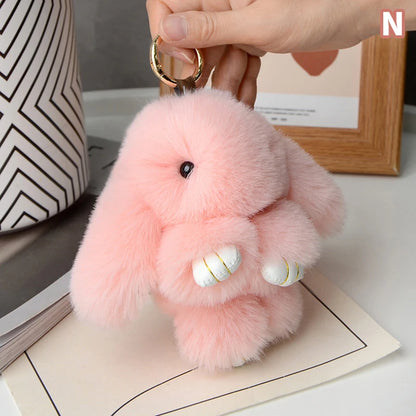 15cm Gifts Rabbit Fur Keychain Women Bag Car Key chain Pendant Decoration Jewelry Bags Hangings Accessories