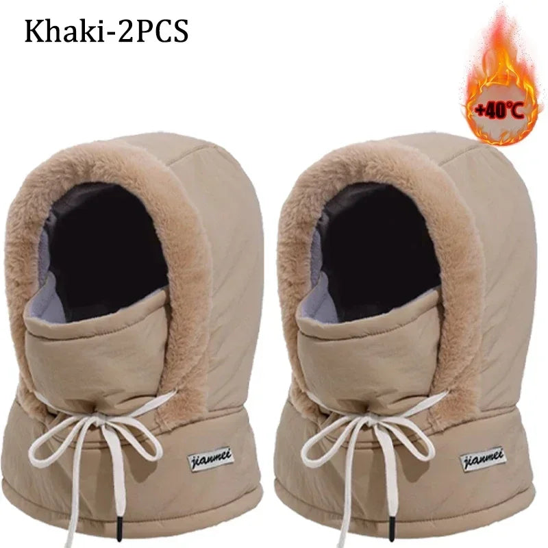 Cold Weather Thermal Balaclava Scarf Winter Windproof Hood Hat Plush Neck Warmer Ski Face Mask for Outdoor Activities