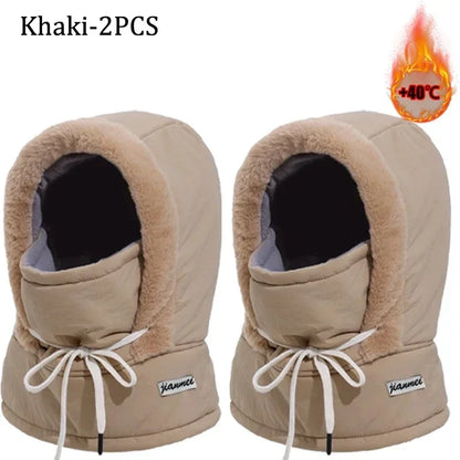 Cold Weather Thermal Balaclava Scarf Winter Windproof Hood Hat Plush Neck Warmer Ski Face Mask for Outdoor Activities