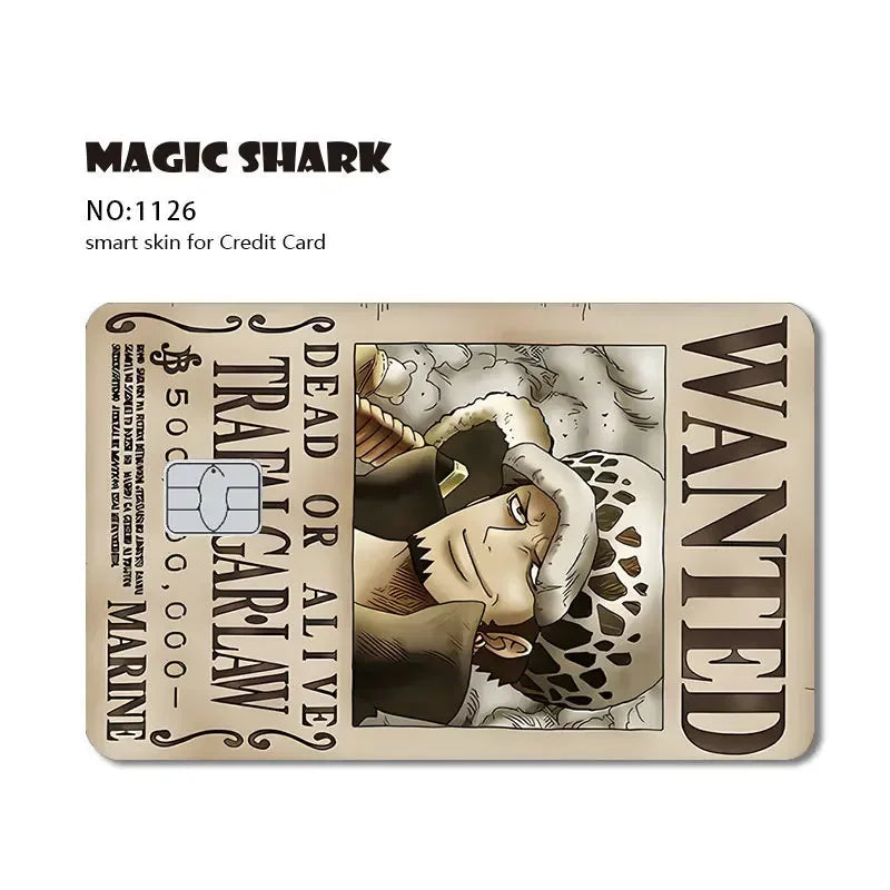 Magic Shark Wanted Anime 3M PVC Matte No Fade Skin Cover Sticker for Metro Debit Credit Card