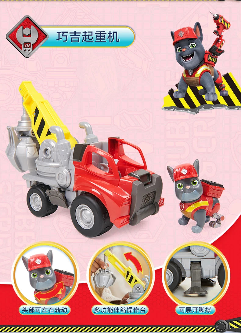 100% Genuine Paw Patrol Rubble & Crew Toy Wheeler Mix Charger Action Figure Doll with Collectible Figures Kids Toy Birthday Gift