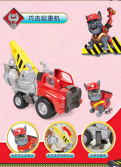 100% Genuine Paw Patrol Rubble & Crew Toy Wheeler Mix Charger Action Figure Doll with Collectible Figures Kids Toy Birthday Gift