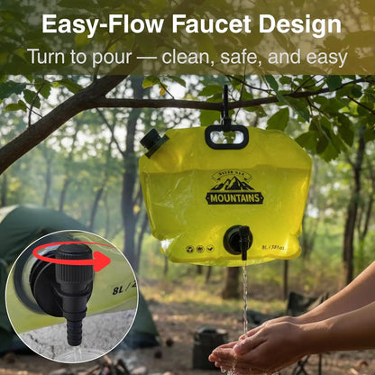 Camping Water Container Collapsible Water Jug with Spout - Reusable Plastic Flasks, Foldable Empty Gallon Jug for Outdoor Hiking