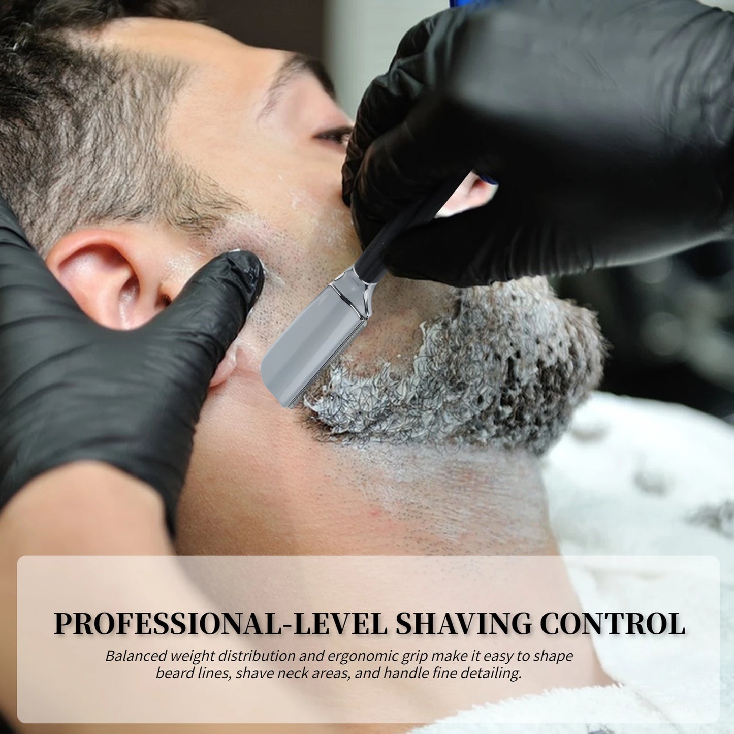 New Professional Baber Beard Straight Edge Shaving Razor Men Hair Removal Tools, Wooden Handle, Anti-Slip Grip for Home Shaving