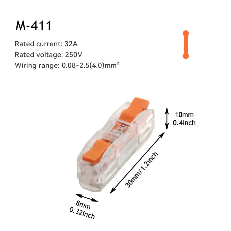 10/50 PCS Mini Fast Wiring Connectors Universal Compact Lever Crimp Splitter Electrical Conductors Push-in Home Terminal Block