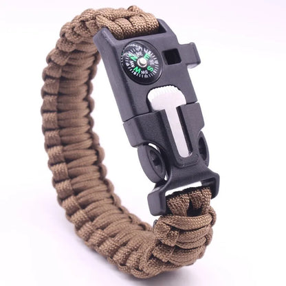 Five In One Compass Bracelet With Flint Seven Core Paracord Bracelet Inginiter Outdoor Survival Hiking Camping Tools
