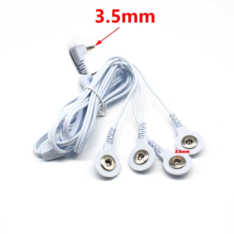 2/4 Way 3.5mm Button Tens Acupuncture Massager Cable Line Wire for Digital Tens Machine Electrical Nerve Muscle Stimulator