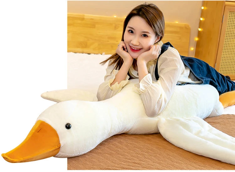 130/160/190cm Large White Goose Fur-Retriever Soft Toy Children's Girls' Gift Cute Doll Sleeping Pillow Large-sized Doll