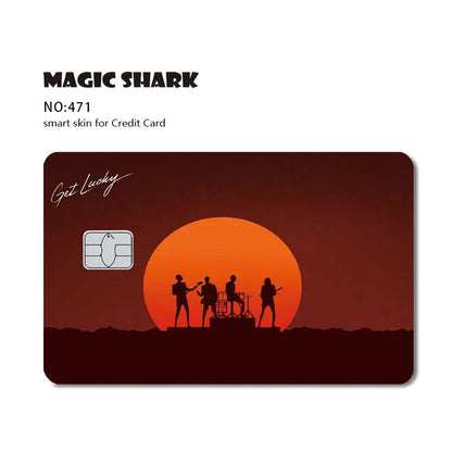 Magic Shark Cartoon Rabbit Warrior Flower Anime Chocolate PVC Sticker Film Skin Cover for Debit Credit Card