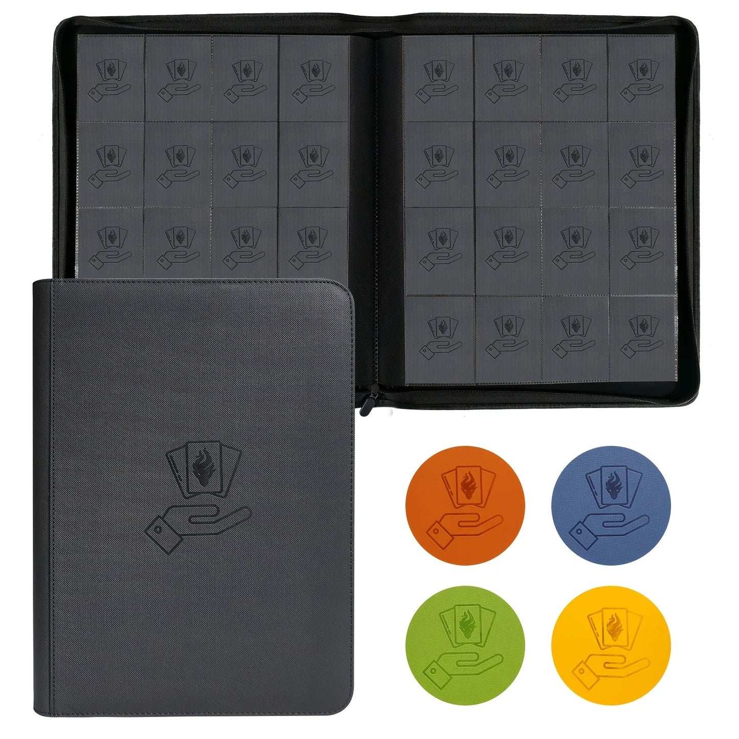 16 Pocket Card Binder, 1000+ Trading Card Album Folder, Side Loading Ringless Card Collection Binder for TCG,Game,Sports