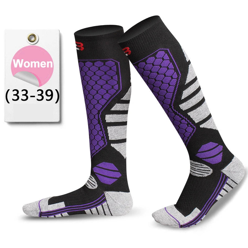 GTUBIKE 1 Pair Winter Warm Ski Stockings Thickening Hiking Socks for Women Men Anti-Cold Skiing Outdoor Sport Stockings Snow
