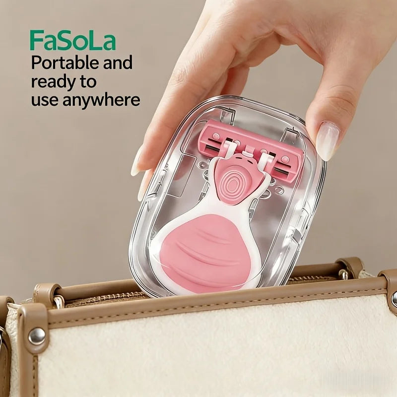 6-layer Portable Women Razor for Travel Face Leg Bikini Body Hair Shaving With Protective Net Blade Lady Manual Shaver Set