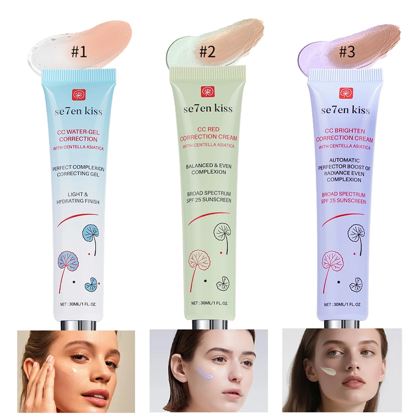 Centella Asiatica Brightening Concealer CC Cream Sunscreen Facial Pore Concealer Even Skin Tone Moisturizing Primer