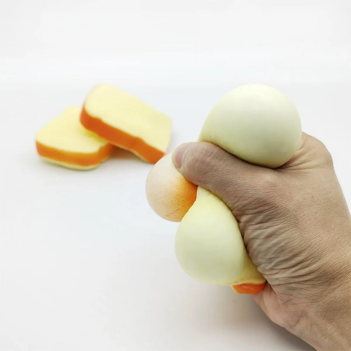 Soft Flour Toast Sliced Shape Bread Stress Toy Anxiety Relief Fake Food Toy for Adult Tricky Funny Birthday Gifts