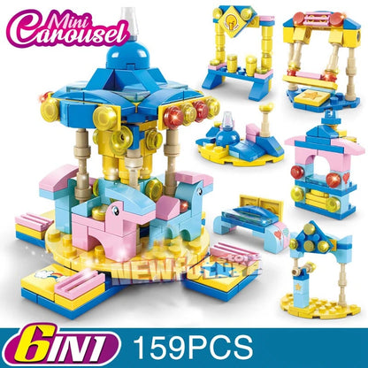 Dreams House Building Blocks Set with Career Figures - Racer Doctor Painter Scientist Model DIY Educational Toy Gift for Kids
