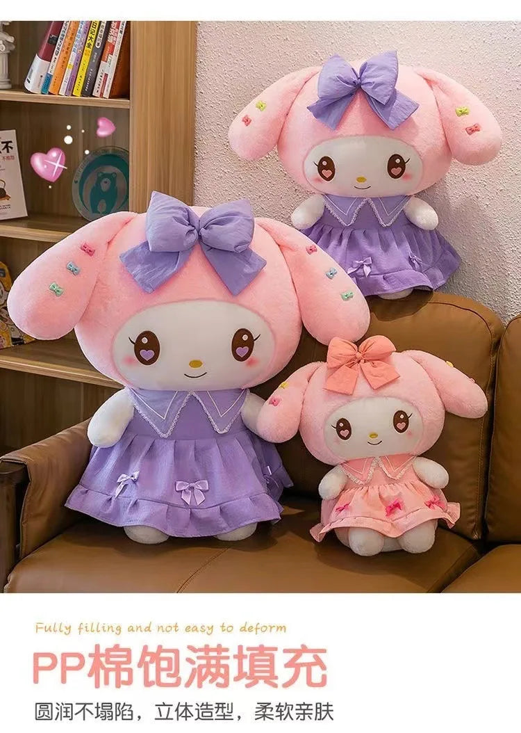 30cm Sanlio Purple Dress Kuromi Stuffed Plush Toy Cute Anime Surrounding Melody Plush Doll Gift for Girlfriend's Birthday