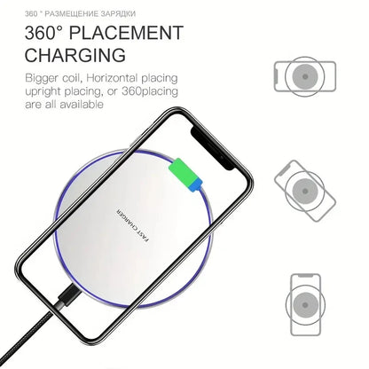 Wireless Charger For iPhone 17 15 14 13 12 X Pro Max Induction Fast Charging Pad Dock Station For Samsung S23 S22 Xiaomi Huawei