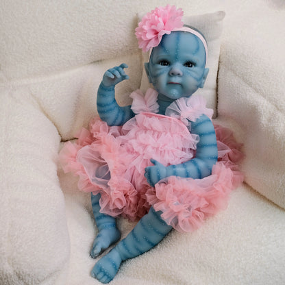 NPK 19-inch Full Body Bettie Avatar Collectible Art Doll - Soft Silicone Bebe Bath Toy Waterproof Hand-Painted Details