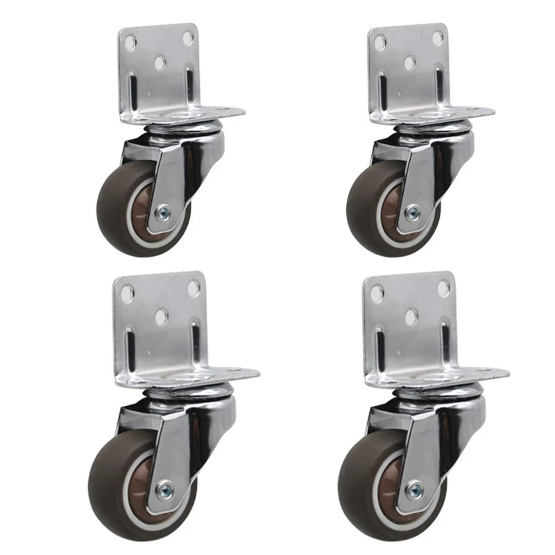 4pcs Universal Swivel Casters Heavy Duty Furniture Wheel Castor Silent Trolley Wheels for Table Chair Sofa with Safety Brake