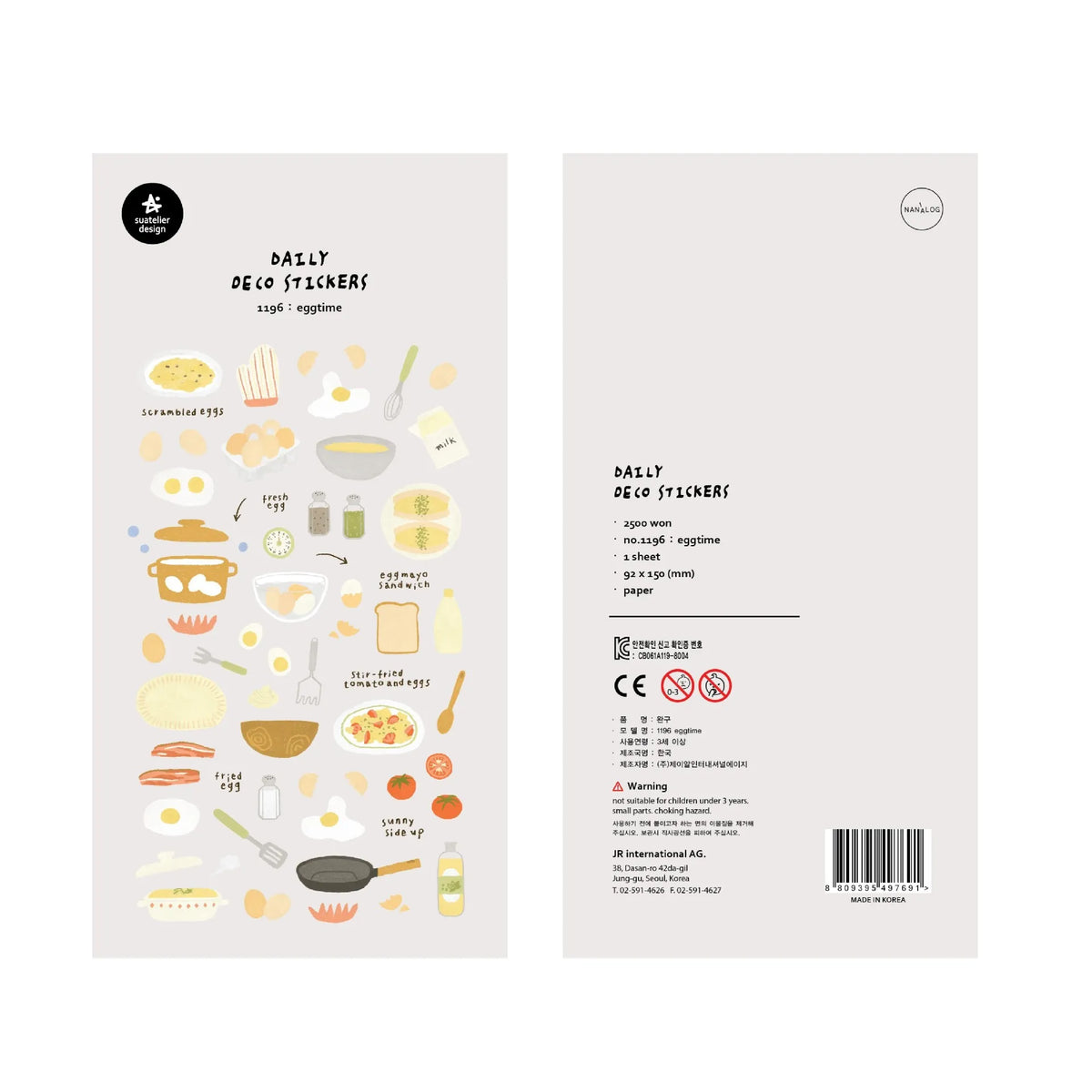 Korean Import Suatelier Travel Home Life Study Friend Stickers Scrapbooking Diy Journaling Diary Stationery Sticker School Gift