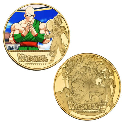 Dragon Ball Gold Plated Gold Coin Son Goku Vegeta Commemorative Coins Children Classic Anime Peripherals Collection Toy Souvenir