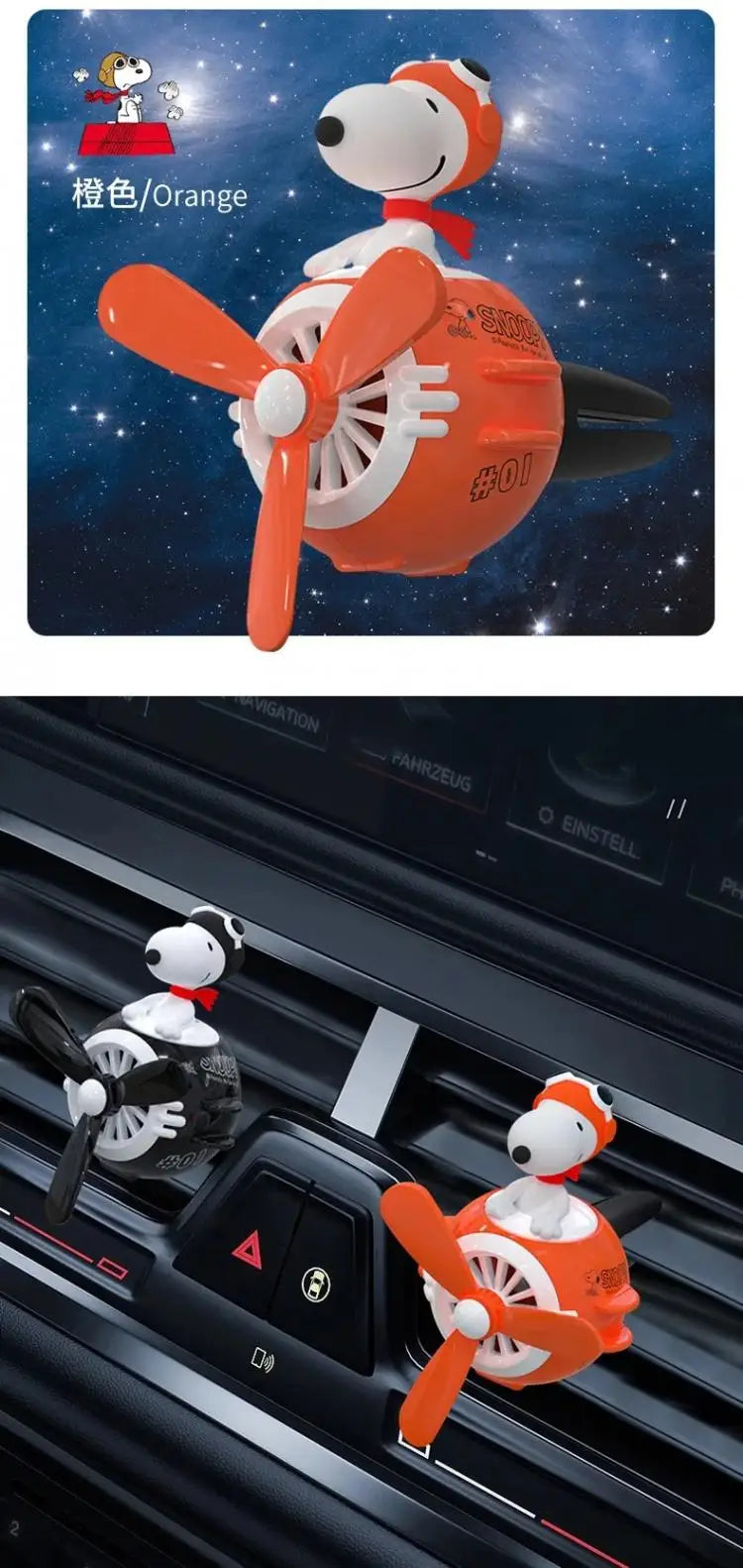 Snoopy Air Freshener Flying Propeller Pilot Series Car Accessories Anime Figures Aromatherapy Fragrance Diffuser Car Decor Gifts