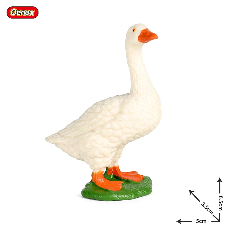 Oenux Poultry Model Simulation Goose Swan Gaggle Duck Flock Action Figures Farm Animals Figurine Miniature Education Kids Toy