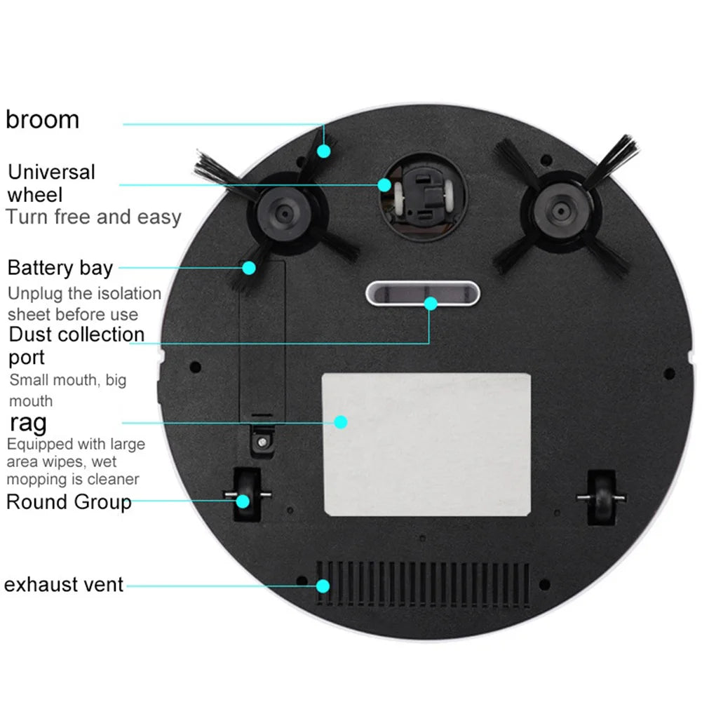 3-in-1 Smart Sweeping Robot Vacuum Cleaner Automatic Cleaning Sweeping Machine USB Rechargeable Mopping Cleaning Appliances New