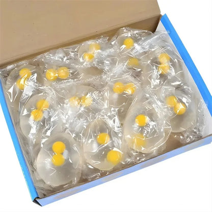 Funky Egg Squishy Ball Clear Squeeze Splat Ball Easter Basket Fillers Squishies Fun Toy Anxiety Reducer for Kids Adults